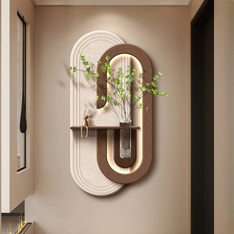 Decorazioni per l'ingresso Lampade da parete a LED Pianta verde Corridoio Corridoio Moderno dipinto sospeso Luci murali per vasi da soggiorno di fascia alta