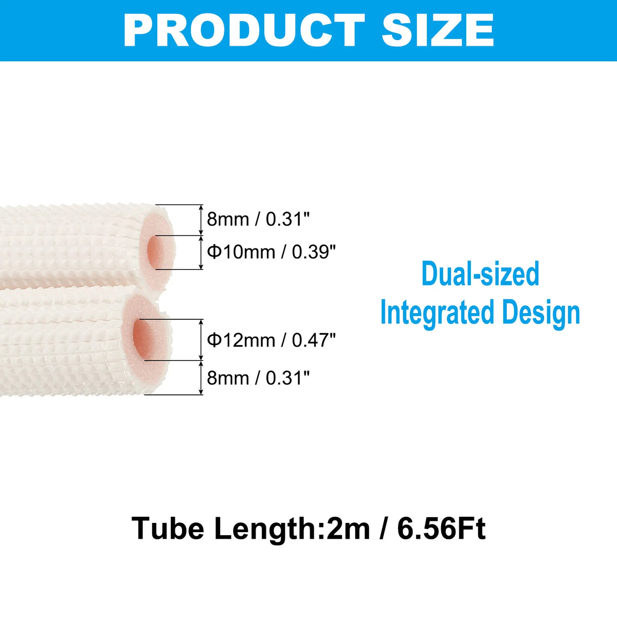 Tubo di schiuma isolante per tubi da 1/2/3 metri Tubo di schiuma per conservazione del calore Tubi per condizionatore d'aria Raccordi per mini set di linee di rame divise