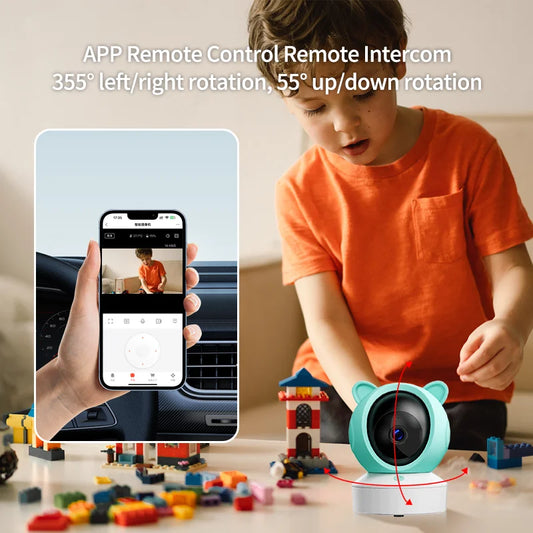 DANMINI Baby monitor da 5 "tuya 2K WiFi ad alta definizione APP mobile remota controllo telecamera cardanica con rotazione su, giù, sinistra e destra