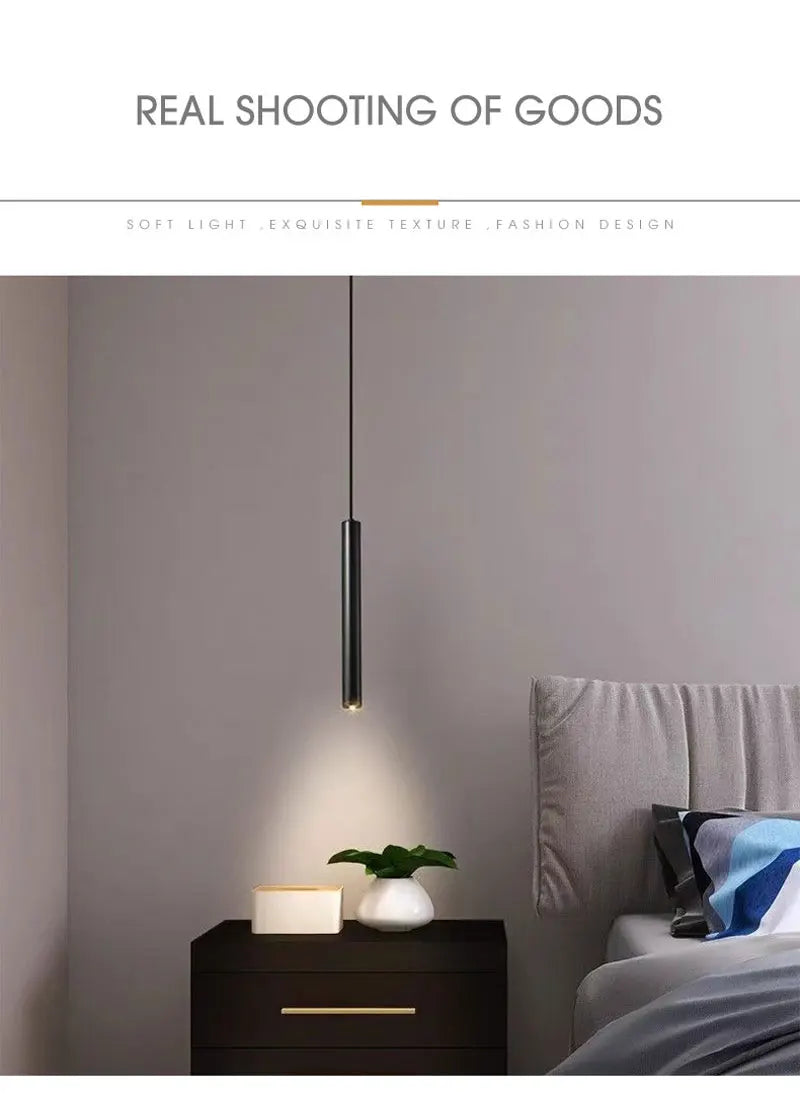 Lampade a sospensione a LED nere con cavo Decor per camera da letto TV Sfondo Lampade a sospensione sospese regolabili per sala da pranzo