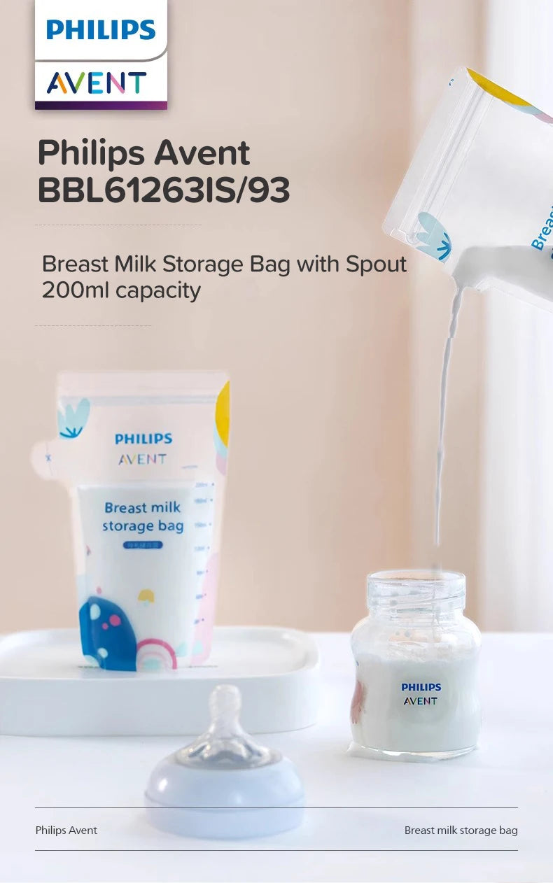 Avent Borsa per la conservazione del latte materno Borse per la conservazione del latte da 200 ml Allattamento al seno per la refrigerazione e la conservazione del latte materno, 30 pezzi