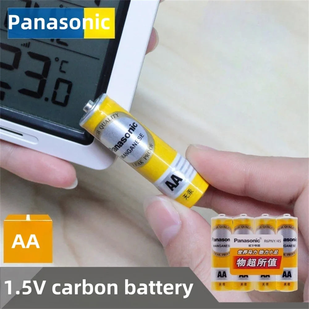Batterie originali Panasonic AA 1.5V al carbonio-zinco per giocattoli LED, MP3, fotocamere, torce, rasoi, lettori CD