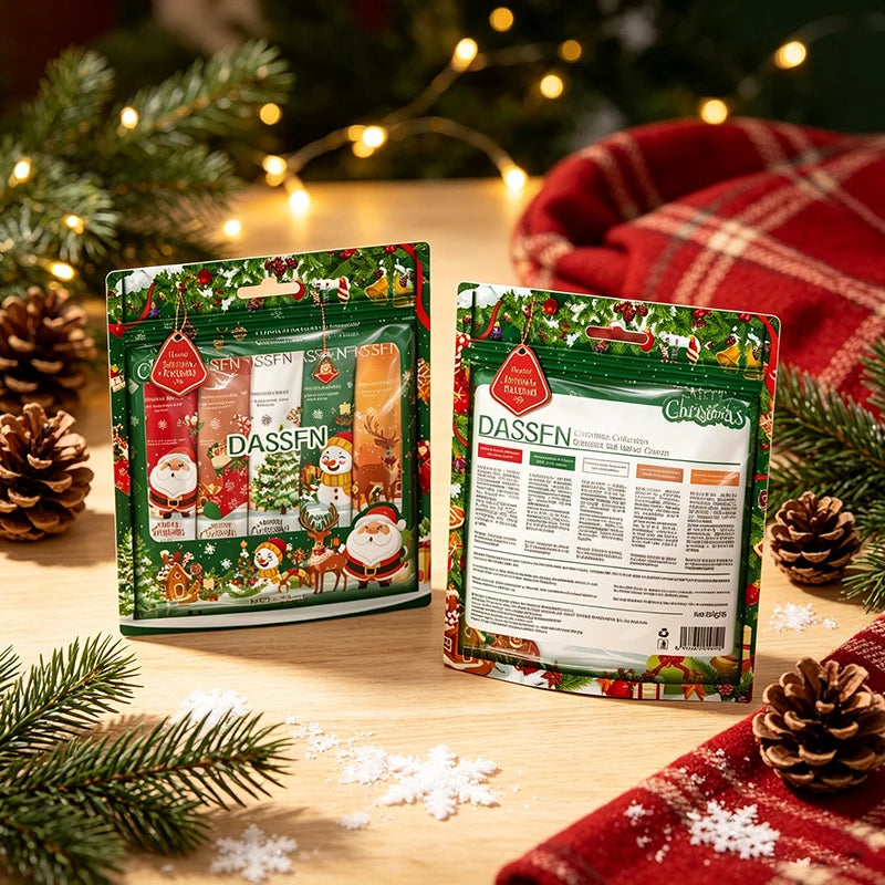 Set di Creme per le Mani di Natale, Fragranze di Cocco, Litchi, Fiori e Frutta, Lozione Corpo Idratante Portatile per Autunno e Inverno, Regalo per le Feste, Novità