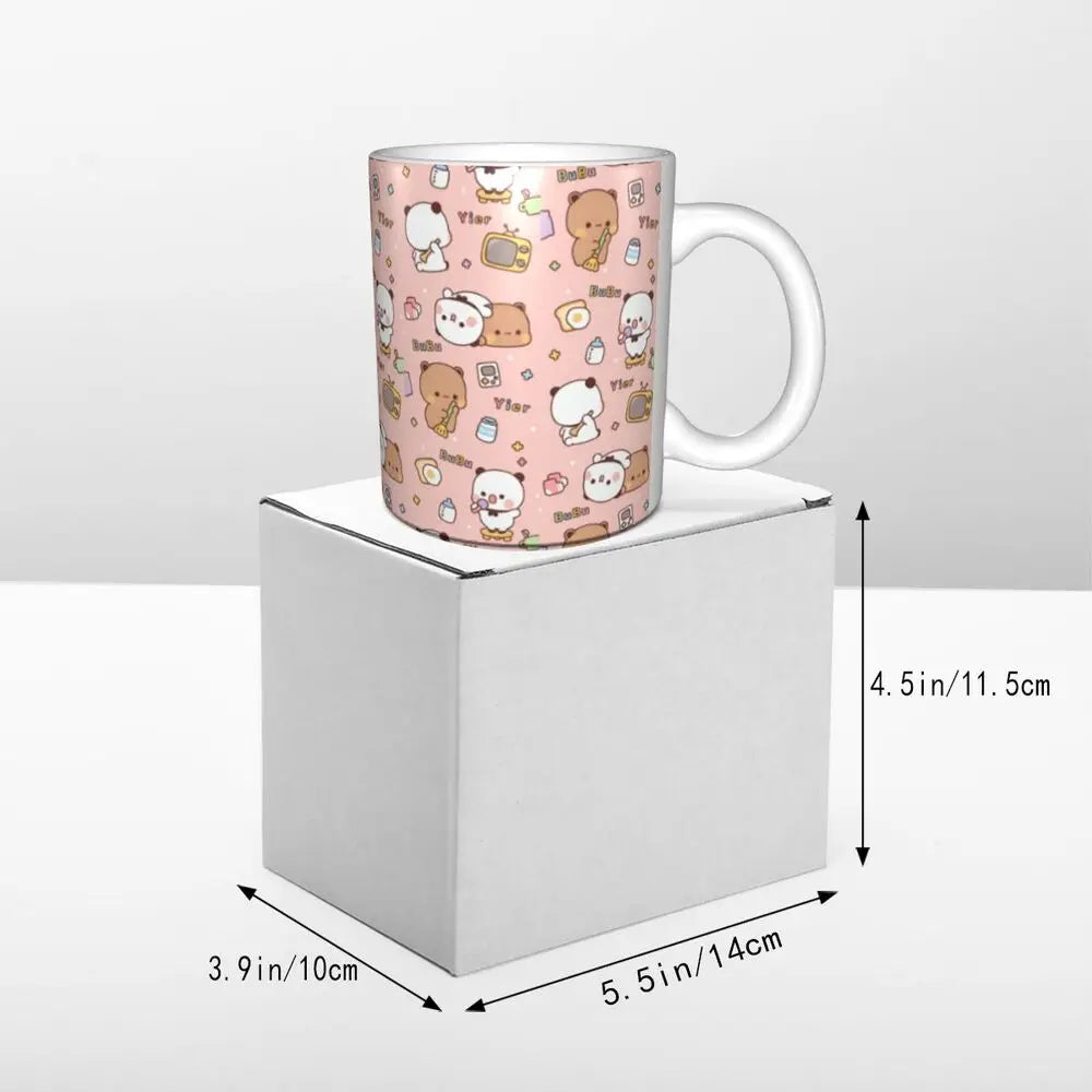 Tazze personalizzate per coppia Bubu Dudu Panda e Brownie Bear Tazza da caffè per tè al latte in ceramica fai-da-te