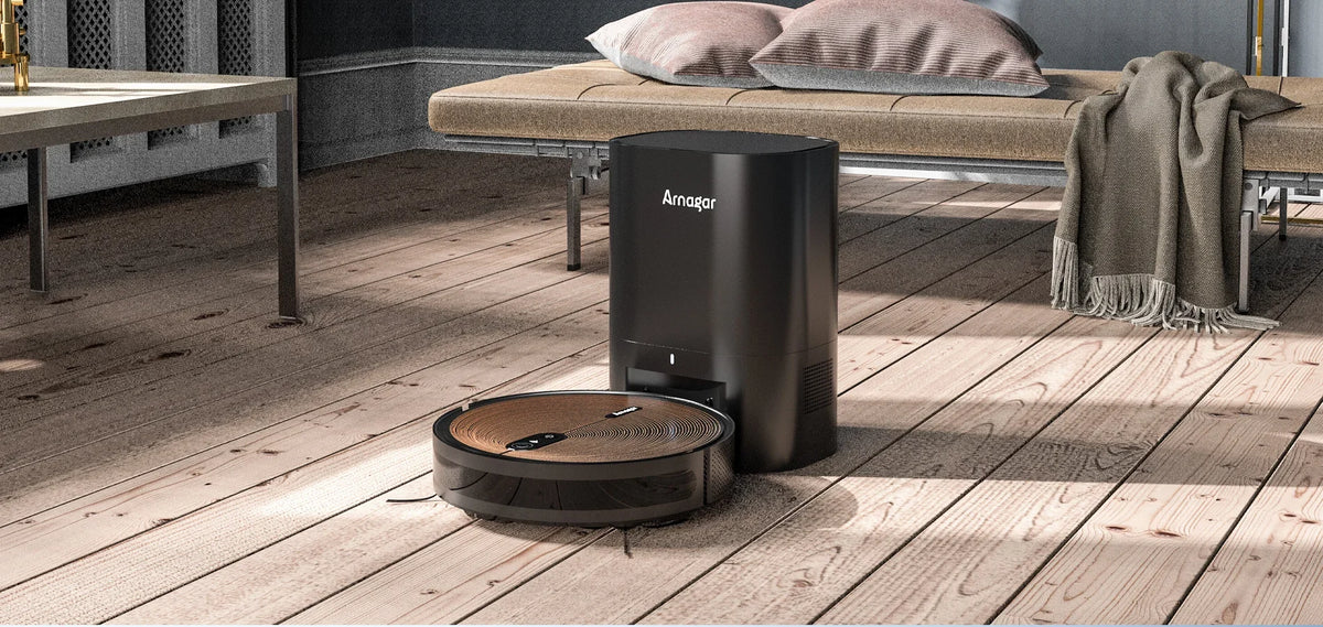 Robot Aspirapolvere Arnagar S9 con Svuotamento Automatico, Raccolta Polvere, Funzione Lavapavimenti, 8000Pa, 4800mAh, Basso Rumore, Controllo tramite APP per la Pulizia Domestica