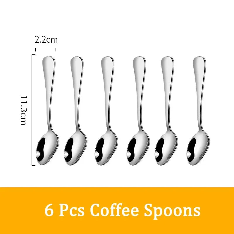Set di posate da 24 pezzi in acciaio inossidabile, set di stoviglie, cucchiaio e forchetta, coltello, forchetta, cucchiaio da dessert, cucchiaio da tè