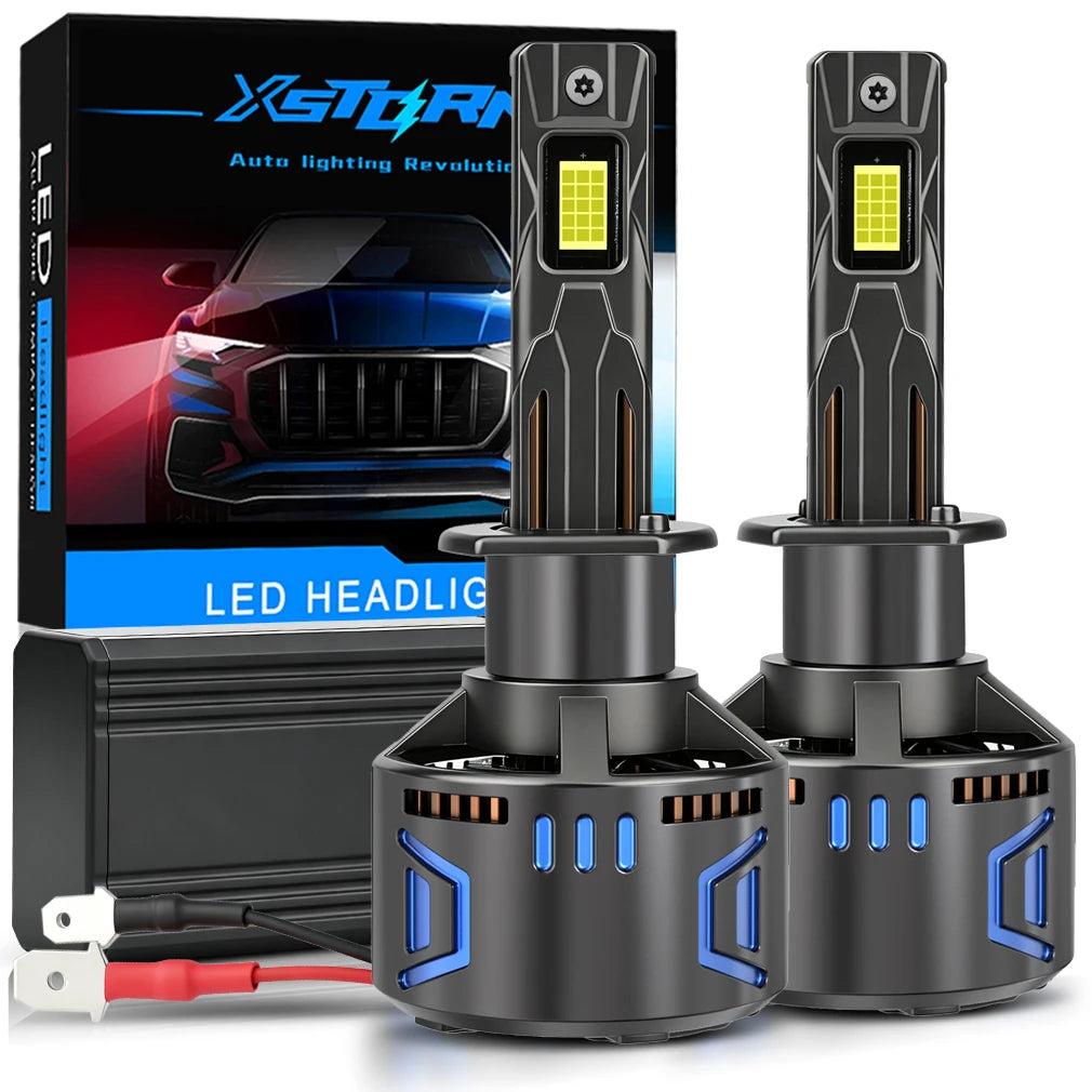 XSTORM H7 Lampadine LED per Fari H1 H4 H11 9005 9006 9012 Luci LED Canbus 80000LM 400W Fari Auto con Ventola Turbo 6000K