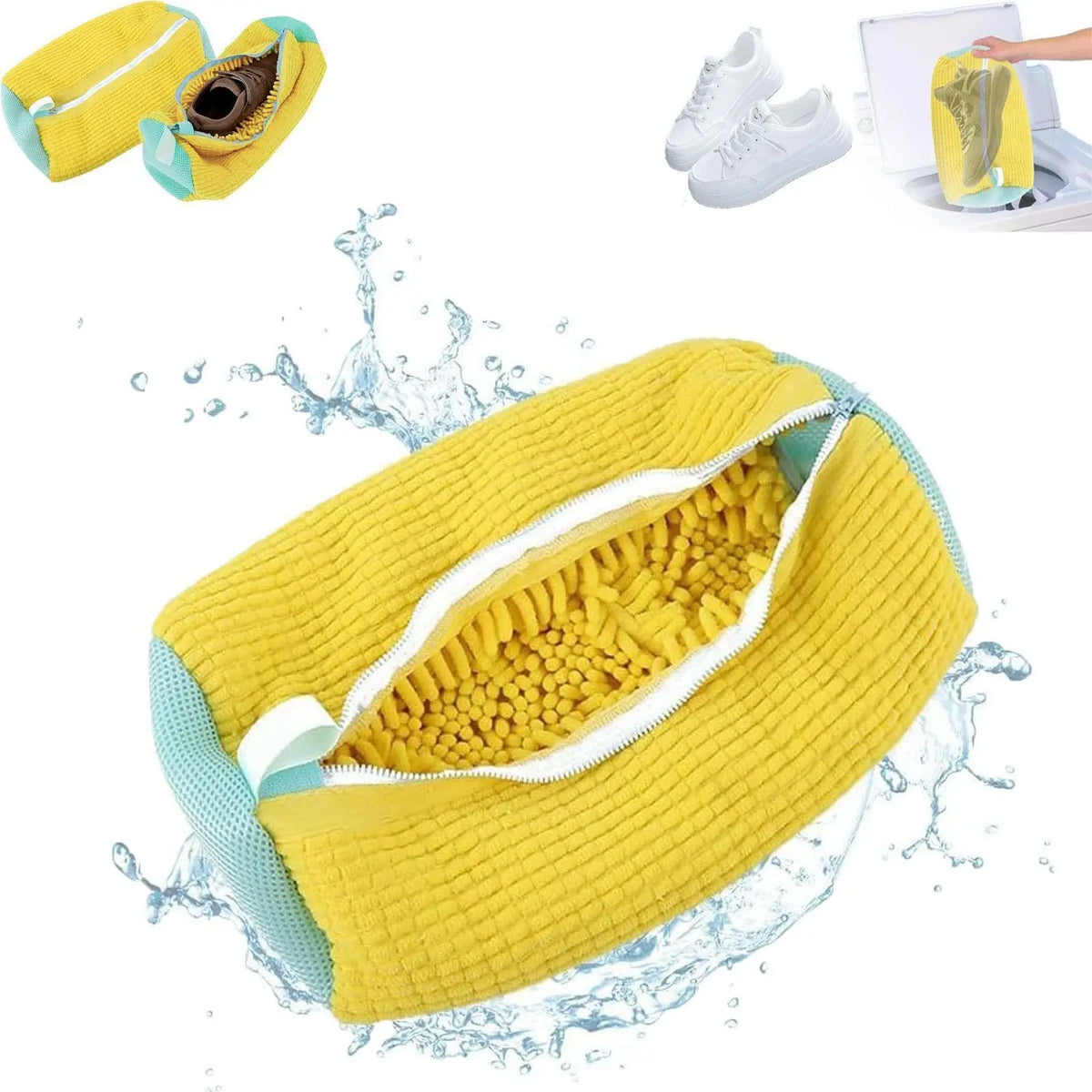 Borsa per la biancheria Borsa per il lavaggio delle scarpe Protezione imbottita in rete per fibre soffici Borse per il lavaggio ad asciugatura in poliestere adatte alla macchina per scarpe