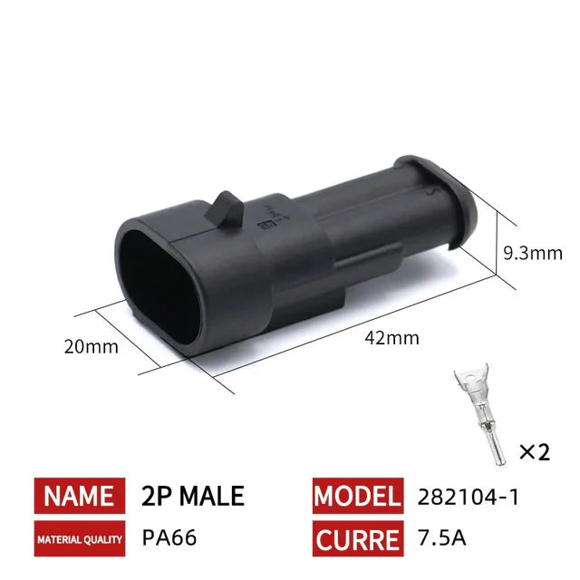 20/50/100 Set 1.5 Serie AMP Automobile Connettori 1/2/3/4/5/6 Pin Super Sigillo Impermeabile Cavo Elettrico connettore PA66 Nylon
