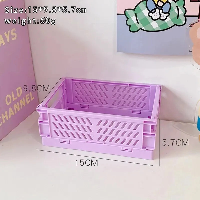 Cestini portaoggetti organizzativi a 6 colori Custodia pieghevole per studenti Cestino da tavolo Nastro per cancelleria Contenitore pieghevole in plastica