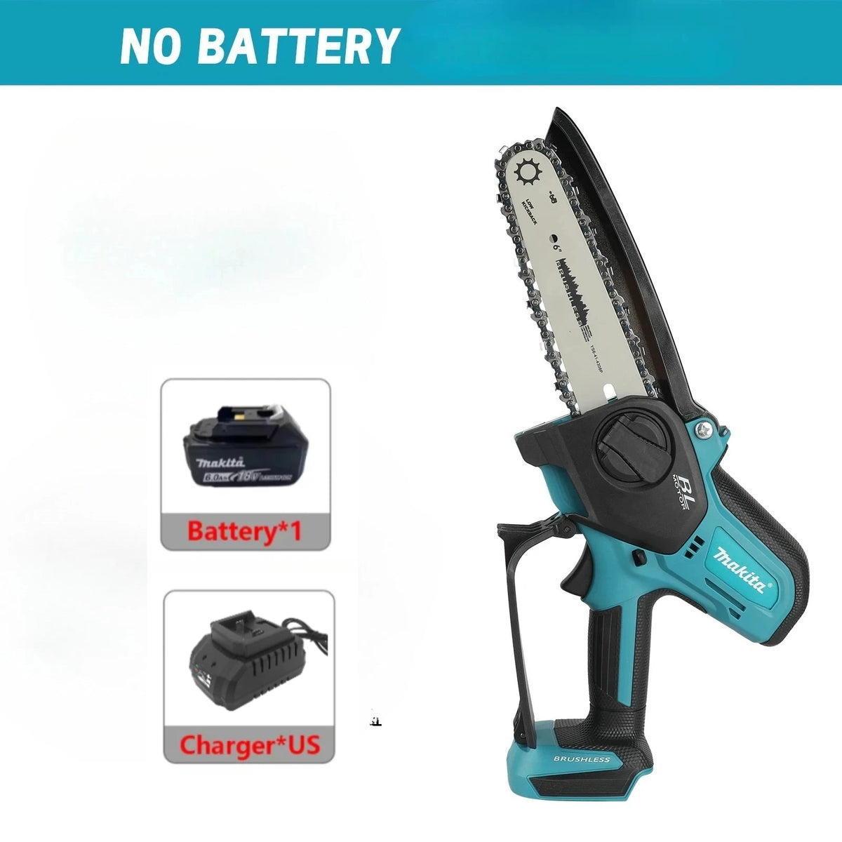 Motosega a Batteria Makita per Lavorazione del Legno, Piccola Sega Elettrica Portatile da 18V con Lama da 6 Pollici, Mini Motosega Portatile