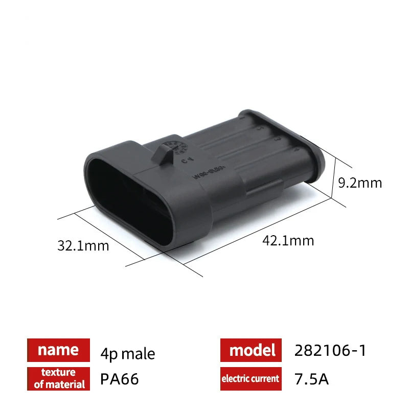 20/50/100 Set 1.5 Serie AMP Automobile Connettori 1/2/3/4/5/6 Pin Super Sigillo Impermeabile Cavo Elettrico connettore PA66 Nylon