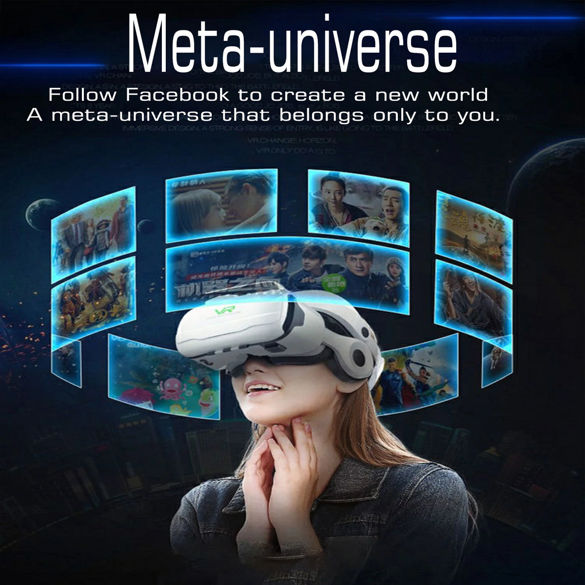 Shinecon occhiali VR per realtà virtuale cuffie 3D dispositivo Viar lenti per casco intelligente occhiali per cuffie per Smartphone cellulare