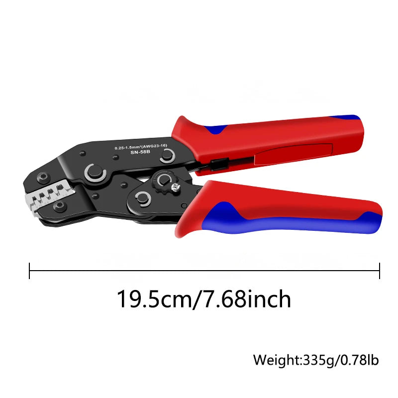 SN-58B 0.25-1.5MM2, AWG24-16 Piegatrice non isolata per Dupont Jumper Wire EPS PCIE SATA PIN MOLEX JST Terminali Pinza a crimpare
