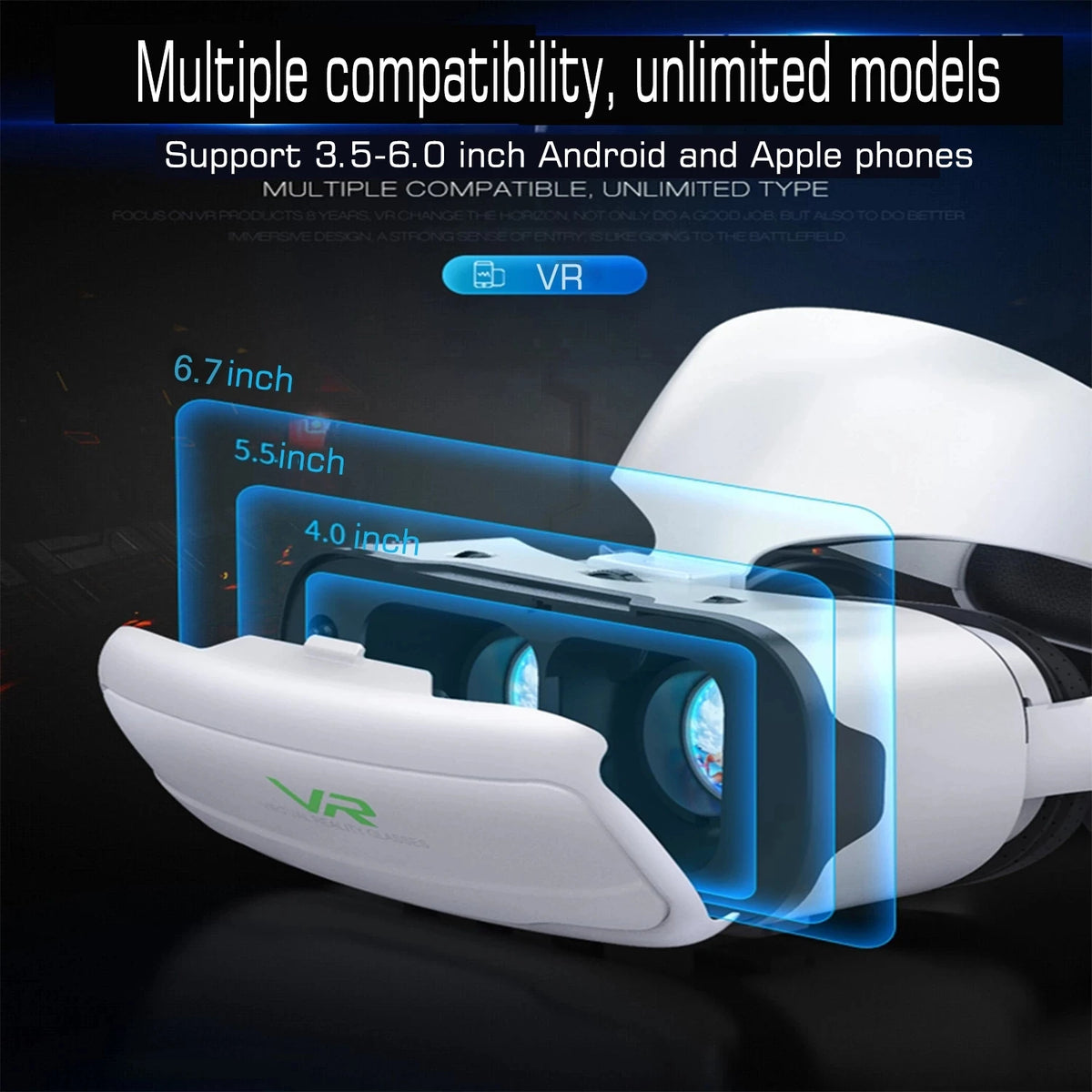 Shinecon occhiali VR per realtà virtuale cuffie 3D dispositivo Viar lenti per casco intelligente occhiali per cuffie per Smartphone cellulare