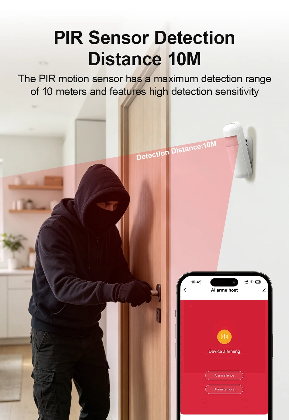 Sistema di allarme domestico wireless PGST, compatibile con Tuya, 4G/2G GSM WiFi, 433MHz, controllo da app, funziona con Alexa