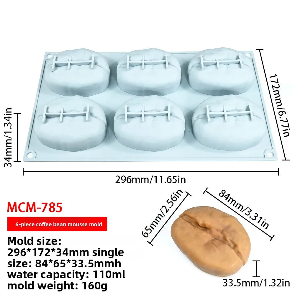 Stampo in Silicone Grande per Mousse di Mandorle/Pistacchi/Pecan/Chicchi di Caffè, Stampo Fai-da-Te per Cioccolato e Gelato, Utensili per Decorazione Torte
