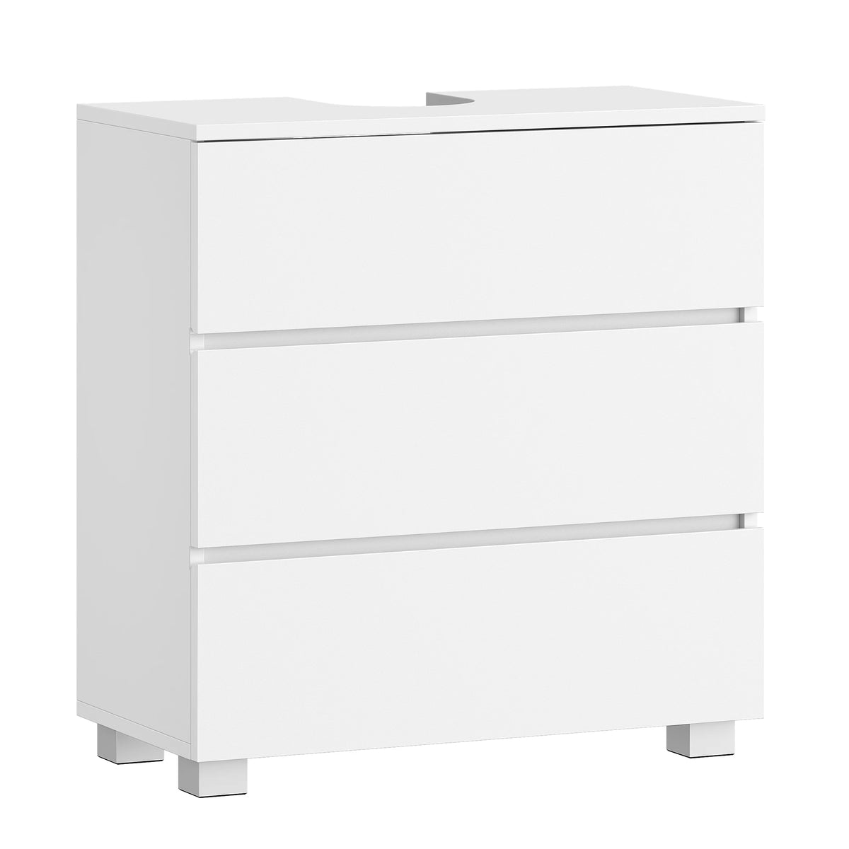 Mobile da bagno con 3 cassetti grandi, 30 x 60 x 63 cm, mobile base da bagno con piedini, mobile da toeletta indipendente