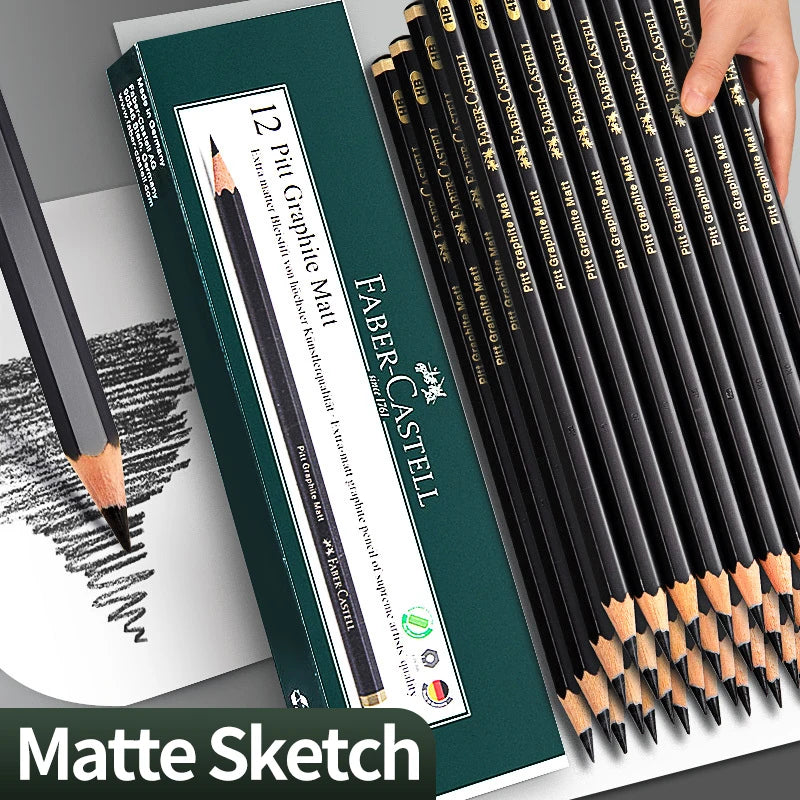 Faber-Castell 8/12pcs Set Matte Sketch Pencil Art Graphite per schizzo Black Lead Writing Drawing matite di grafite forniture