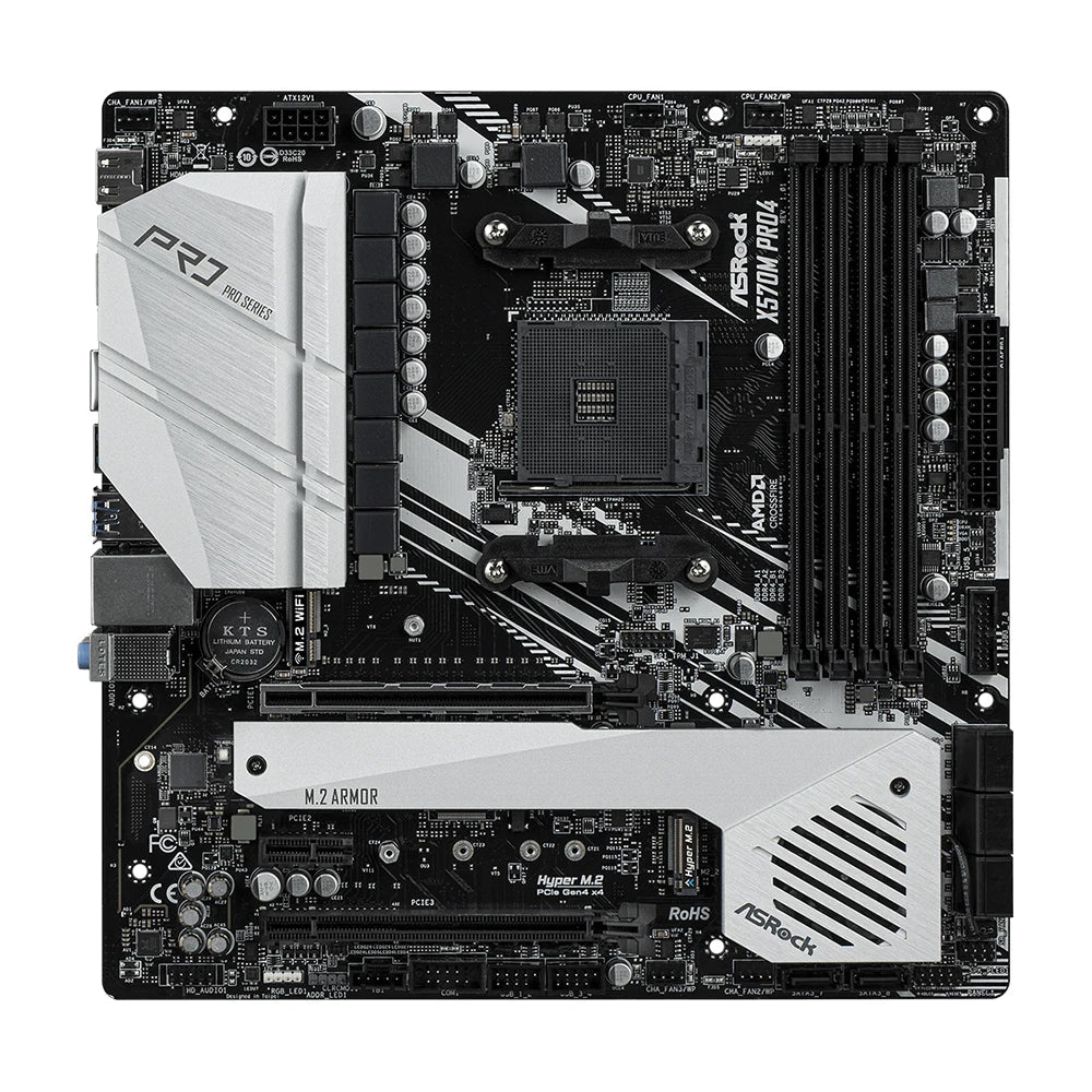 Scheda Madre ASRock X570M Pro4 AMD X570 AM4 Supporta CPU 5800X3D 5700X3D 5600G 4xDDR4 4200MHz PCIe4.0 M.2 NVME MATX