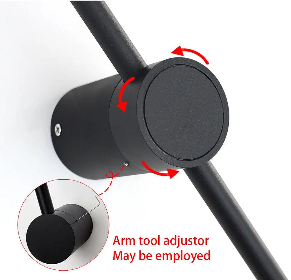 Lampada da parete moderna a LED 350 ° Lampada da parete lunga con rotazione Lampada da parete per camera da letto Soggiorno TV Divano Sfondo Apparecchio di illuminazione per interni