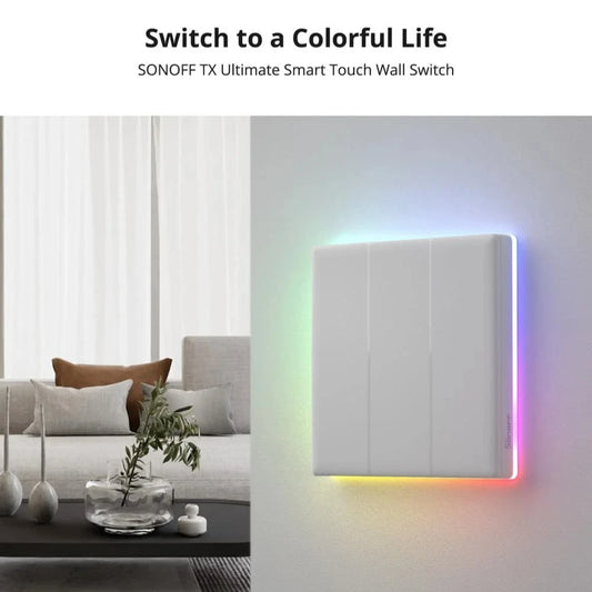 Sonoff TX Ultimate SONOFF T5 Sonoff Interruttore da parete 86/120 Accesso completamente touch Bordo luminoso a LED Multi-sensoriale tramite Alexa Home Smartthings