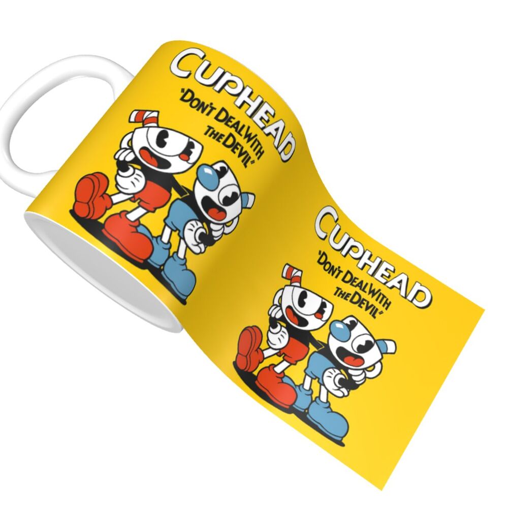Tazze da caffè personalizzate CupHead e MugMan personaggi dei videogiochi elettronici fai da te tazza da tè al latte in ceramica