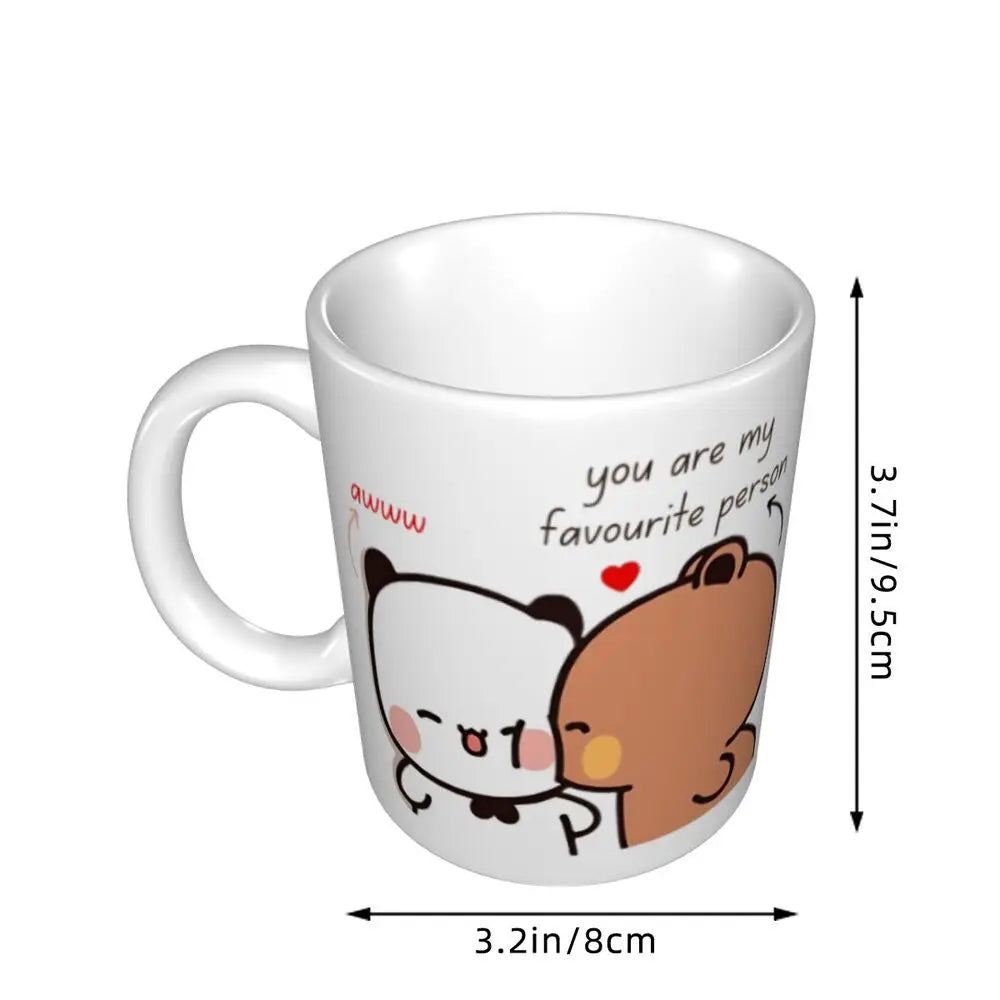 Tazze personalizzate per coppia Bubu Dudu Panda e Brownie Bear Tazza da caffè per tè al latte in ceramica fai-da-te
