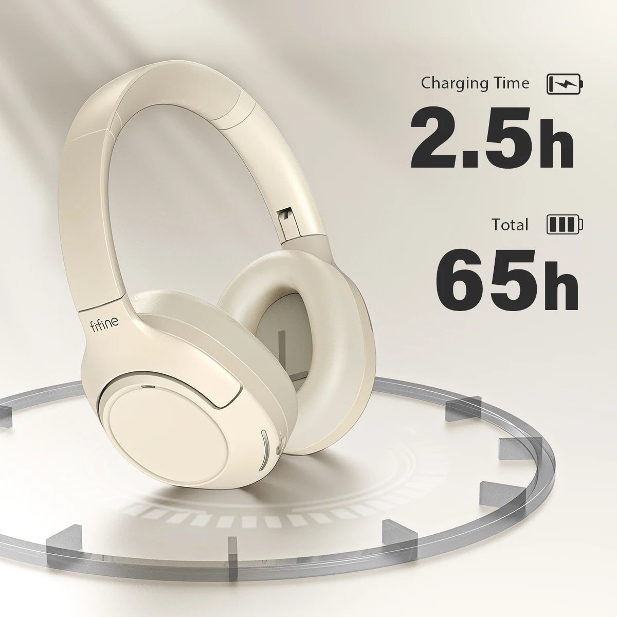 FIFINE Cuffie wireless Bluetooth per telefono/al pad, cuffie over-ear con cancellazione attiva del rumore per musica/gioco, portatili, 65H-X3