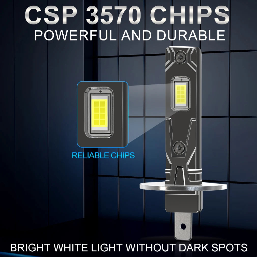 XSTORM H1 Lampadine LED H4 H7 per Fari Auto Canbus Senza Errori 50W 20000LM 6000K Luce Bianca per Abbaglianti e Anabbaglianti 12V 24V