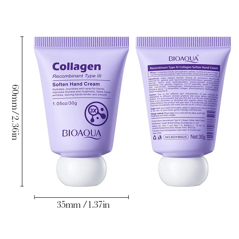 BIOAQUA Crema per le mani al collagene Nutriente Idratante Anti-età Anti Rughe Sbiancamento Mani Prodotti per la cura della pelle