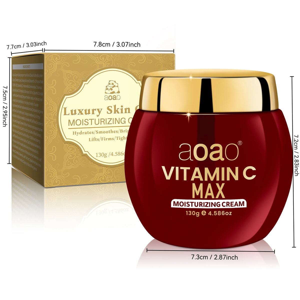 Crema alla Vitamina C per Illuminare e Rassodare la Pelle, Ritenere l'Umidità per l'Idratazione Giorno e Notte