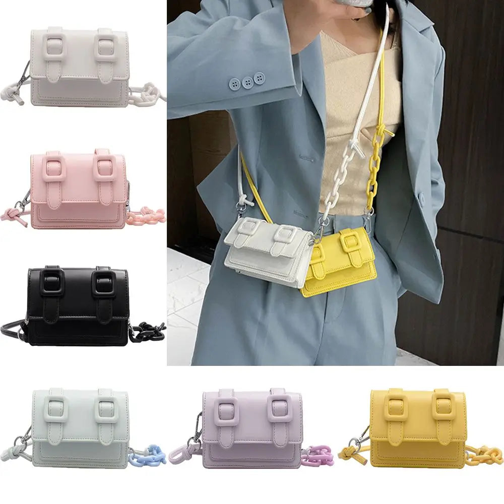 Mini borse a tracolla piccole per donna Borsa a catena per ragazza Borsa in pelle PU Borse a tracolla per ragazza da donna Designer 2022 Estate Giallo