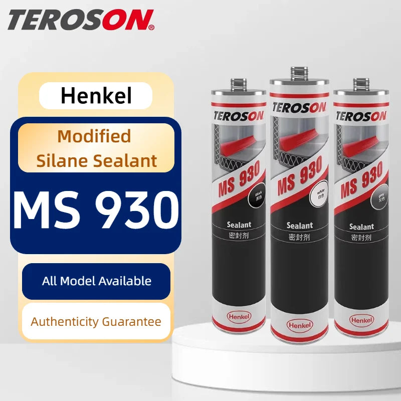 TEROSON MS 930 Sigillante Multiuso Resistente alle Intemperie e ai Raggi UV, Colla Flessibile per Finestrini Auto, Tetti di Camper, Metallo, Ceramica, Senza Isocianato