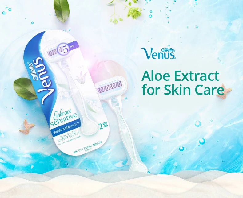 Gillette Venus Lama di ricarica a 5 strati Lame di rasoio Sapone per pelle sensibile extra liscia per la rasatura del corpo delle donne