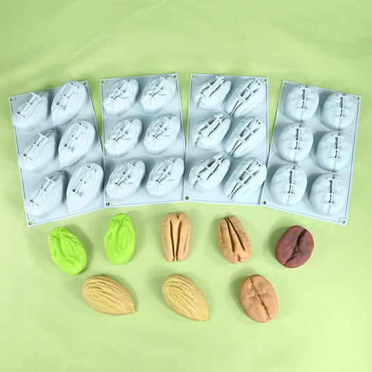 Stampo in Silicone Grande per Mousse di Mandorle/Pistacchi/Pecan/Chicchi di Caffè, Stampo Fai-da-Te per Cioccolato e Gelato, Utensili per Decorazione Torte