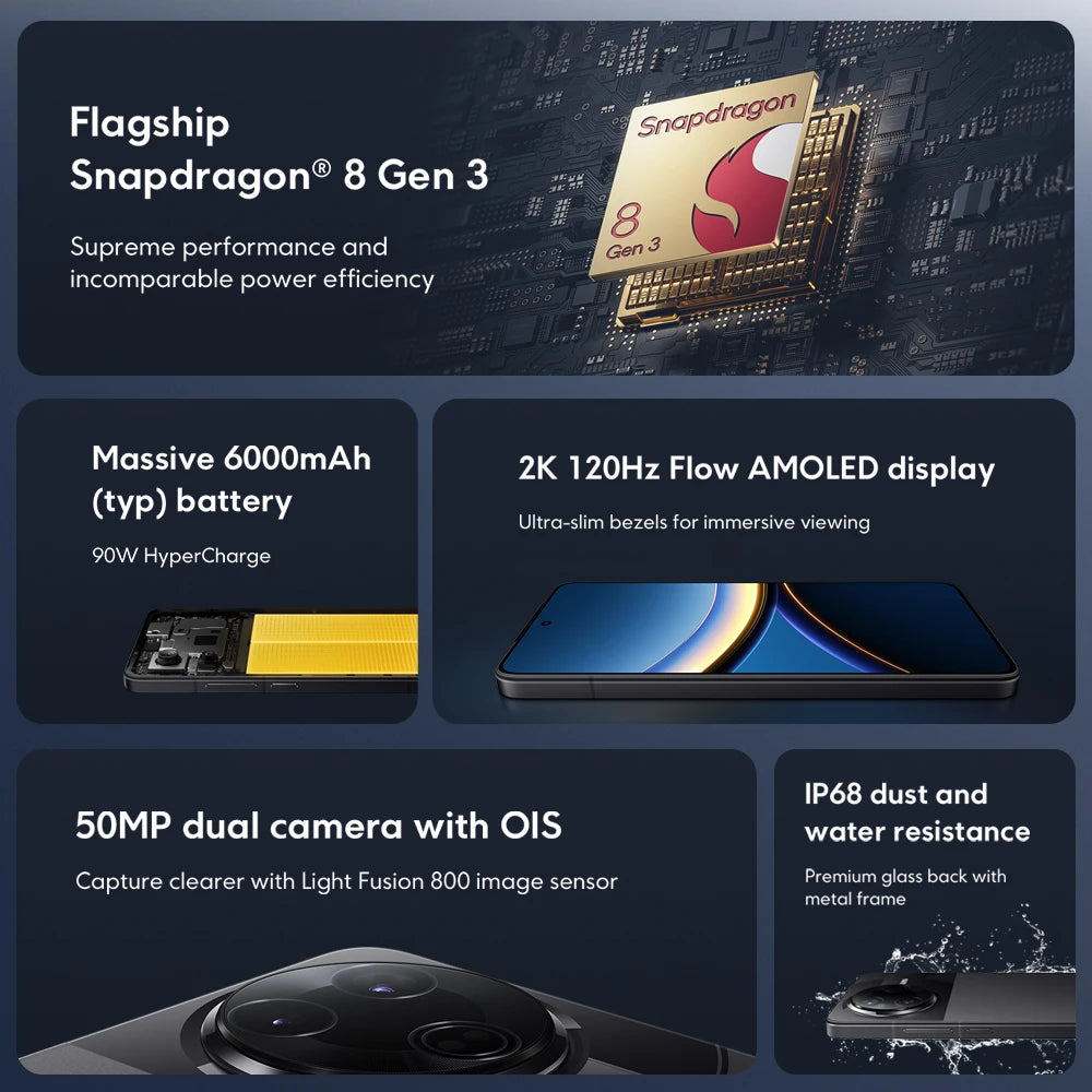 Xiaomi POCO F7 Pro 5G Versione Globale Smartphone Snapdragon ® Doppia fotocamera da 50MP di 8ª generazione con OIS e NFC