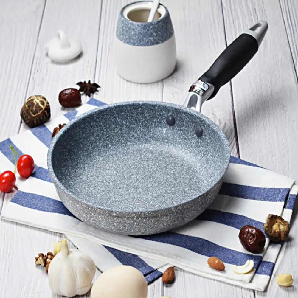 Durevole pietra friggitrice Pan28/26/24/20cm Wok padella antiaderente calderone fornello a induzione pentole Pancake uovo fornello a Gas casa