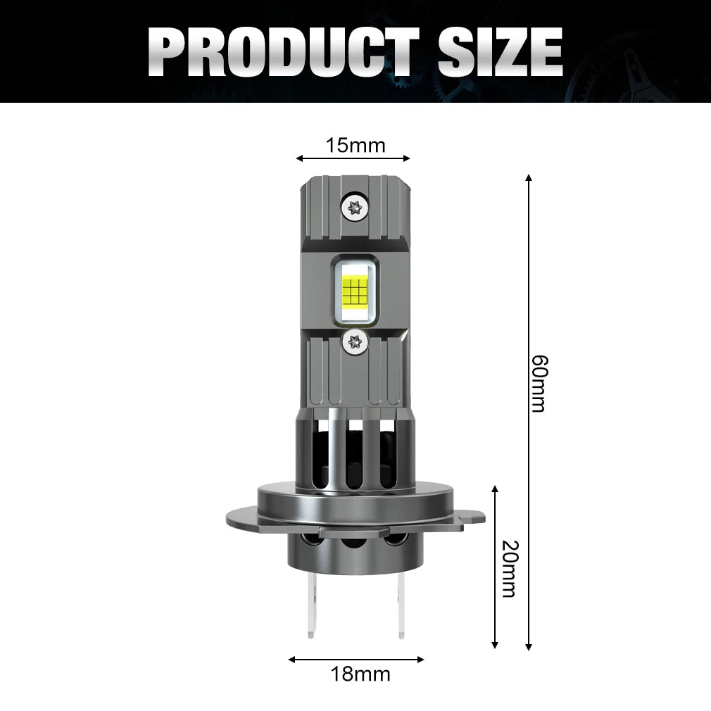 XSTORM H7 Kit fari a LED Mini lampadina 100W 25000LM 6000K CSP per fari per auto 12V Bianco Fendinebbia automatici H7 Led Turbo Automobile