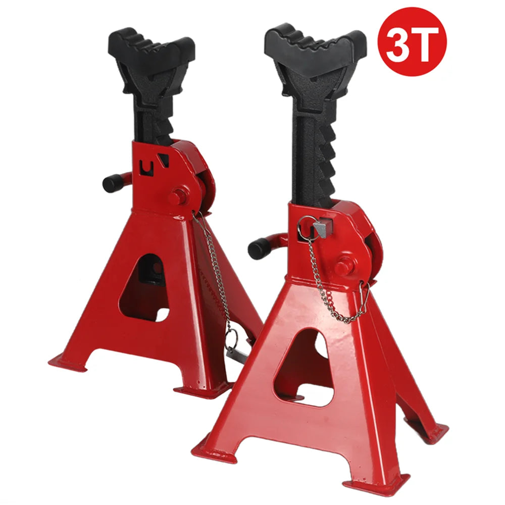 2 pezzi Supporto per Assale 3T per Carichi Pesanti in Acciaio Regolabile con Perno di Bloccaggio, Kit di Sicurezza per Riparazione Pneumatici, Strumenti per Manutenzione Auto