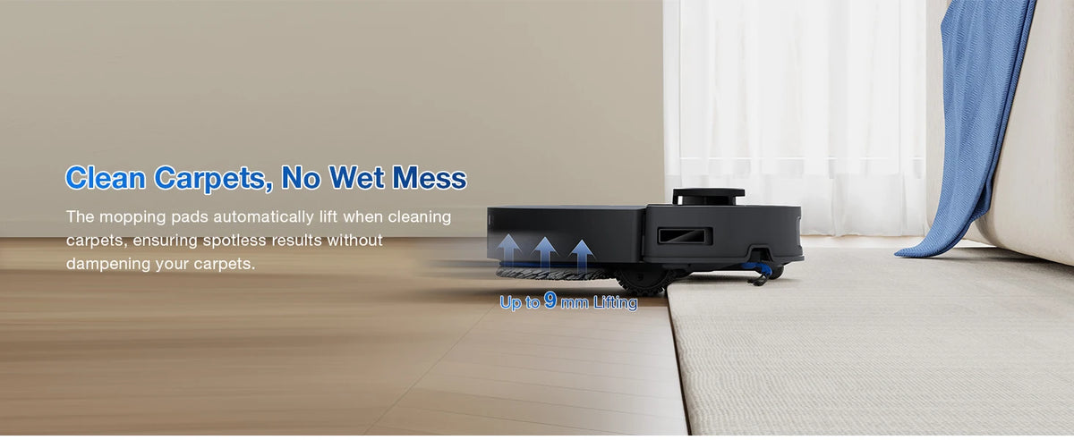 Robot aspirapolvere e lavapavimenti ECOVACS DEEBOT T30e OMNI, non si impiglia sui peli di animali domestici, autonomia di 180 minuti, silenzioso (64 dB), aspirazione da 25000 Pa, base con sistema di svuotamento automatico.