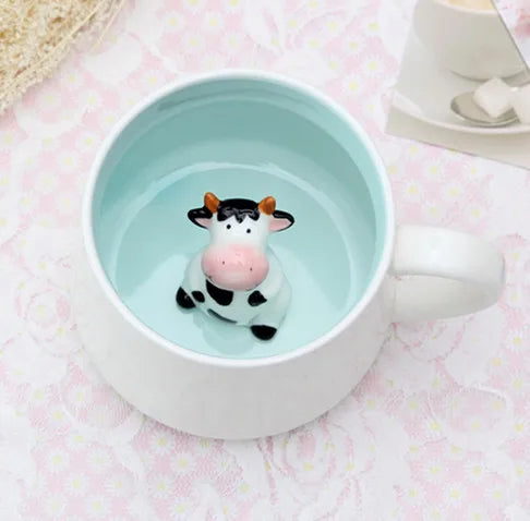 Tazze in ceramica da 400 ml Creativo simpatico cartone animato Stereo Animale Tazze da caffè al latte Coppia tazze di acqua potabile per la casa