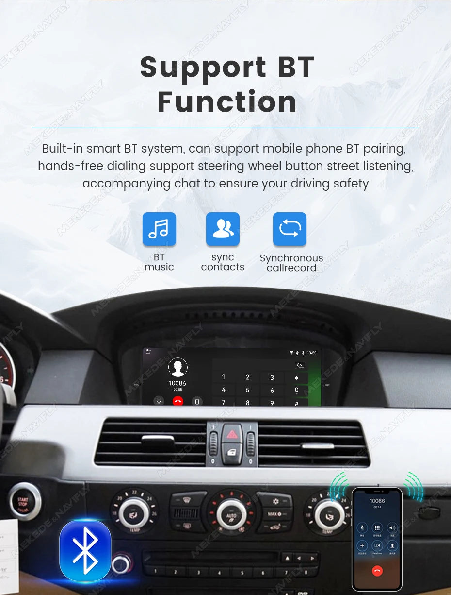 MEKEDE 8.8/9.3" Linux QLED 1920x720 HD Touchscreen Compatibile OEM Wireless CarPlay Android Auto Mirroring WiFi BT Aggiornamento OTA Per BMW E60 E61 E63 E64 E90 E91 E92 E93
