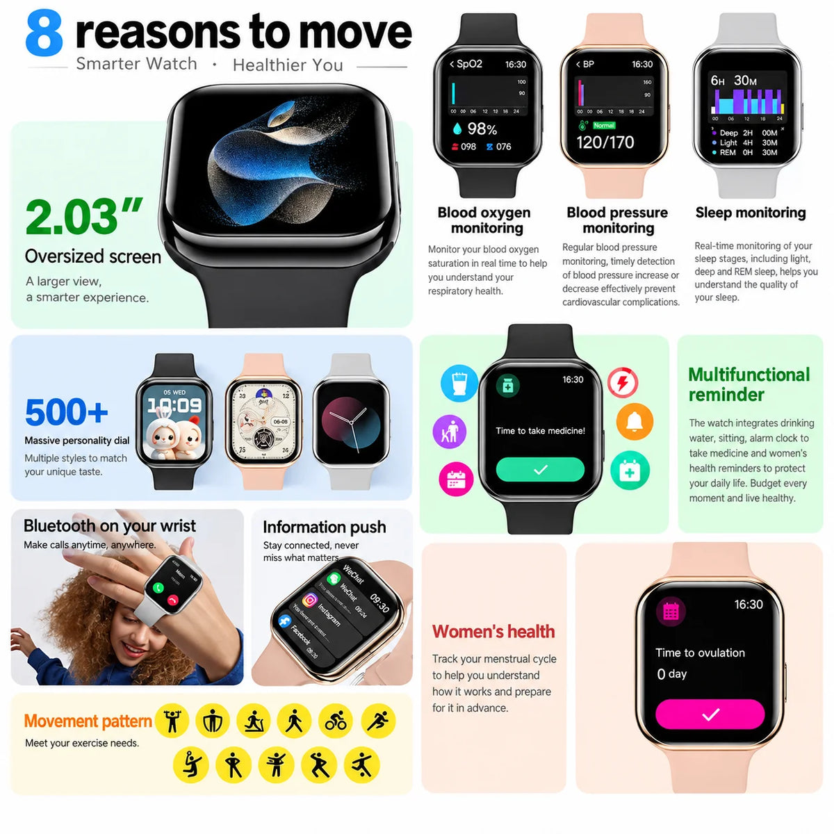 Nuovo Smartwatch iOS Serie 11, Display AMOLED Ultra HD, Cardiofrequenzimetro, GPS, Impermeabile IP68, Fitness, Chiamate Wireless, Braccialetto Originale