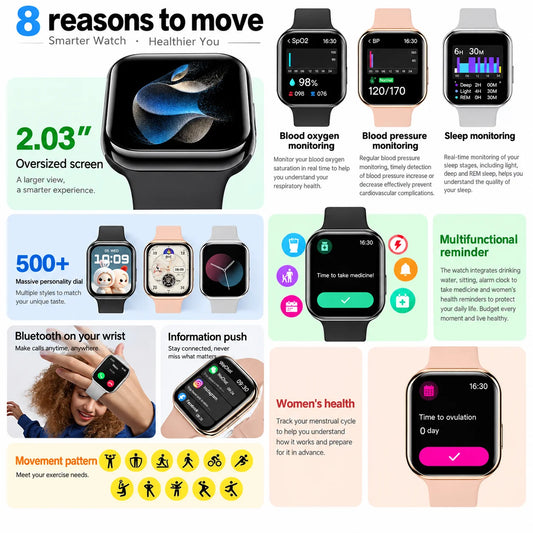 Nuovo Smartwatch iOS Serie 11, Display AMOLED Ultra HD, Cardiofrequenzimetro, GPS, Impermeabile IP68, Fitness, Chiamate Wireless, Braccialetto Originale