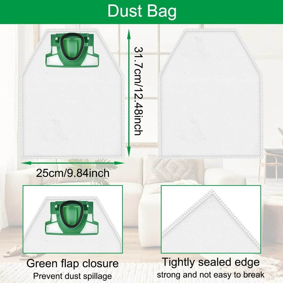 Per Vorwerk Kobold VK200 FP200 Sostituzione del sacchetto per la polvere, Filtri per sacchetti in tessuto per la pulizia della polvere Accessori di ricambio per aspirapolvere