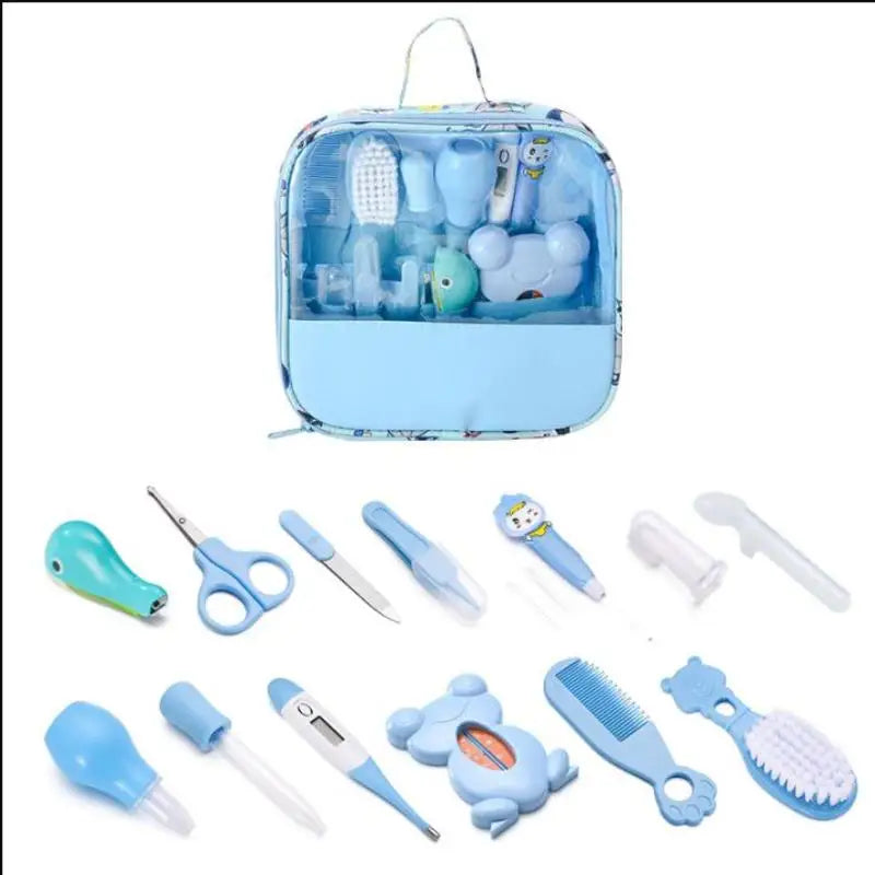 Set di 13 Pezzi per la Cura del Bambino, Kit Portatile per Toelettatura e Cura delle Unghie