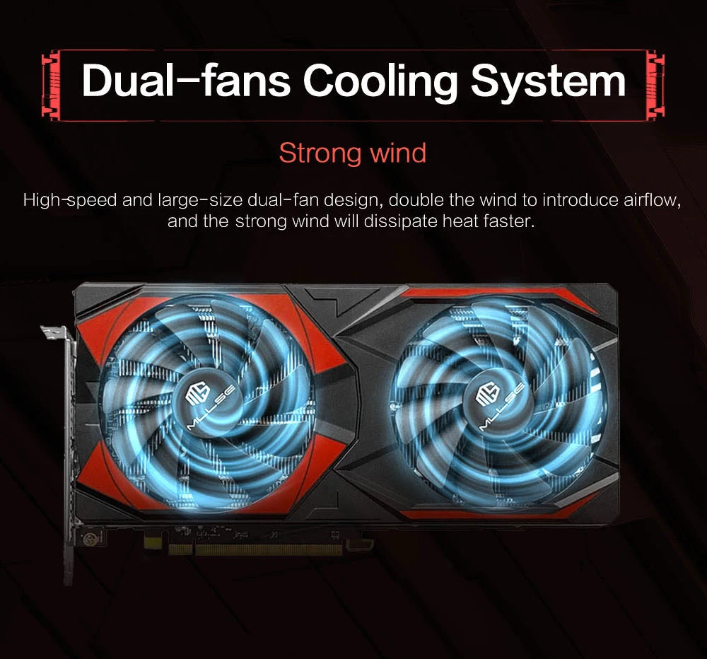 Scheda Grafica da Gaming MLLSE RX 5600 XT 6GB, 192bit GDDR6, 8pin PCI-E 4.0, GPU AMD Radeon per Giochi, Scheda Video Desktop RX 5600XT 6GB