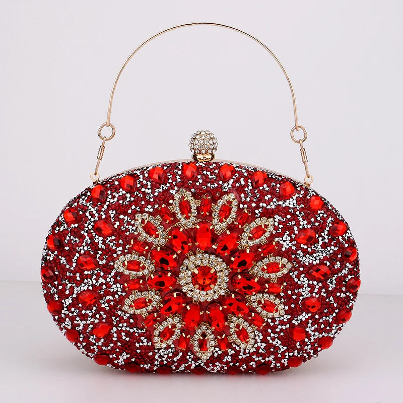 Diamond Crystal Women Make Up Cosmetic Evening Shoulder Messenger pochette borsa per telefono borsa dorata argentea rossa rosa nera