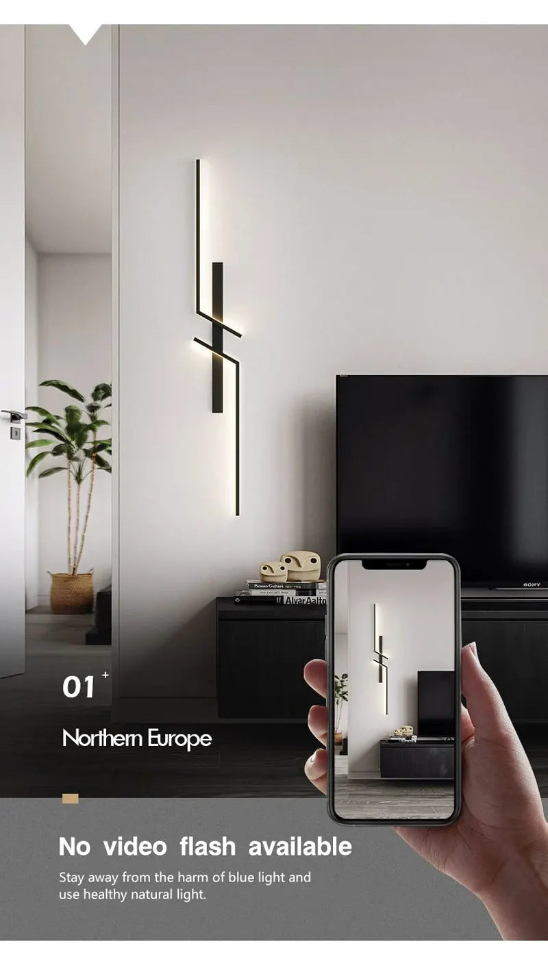 Lampade da parete a LED nordiche per corridoio corridoio 60cm/80cm/100cm Luci da parete a LED interne Sconce da parete Illuminazione per cucina Sala da pranzo